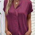 Notched Short Sleeve Blouse